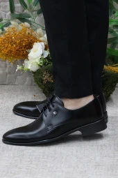Pierre Cardin 7030-1 Siyah Açma Damat Ayakkabısı Takım Ayakkabısı Erkek Klasik Ayakkabı - 3