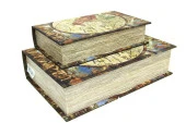 Kutu Kitap Harita 2'li Set Kitap Kutusu Dekoratif Hediyelik - 1