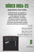 Midex MGA-25BN-HD Elektro Gitar Amfisi 25 Watt USB Bluetooth ve Şarjlı (Amfi Kulaklık ve Jack Kablo) thumbnail 2