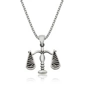 925 Ayar Gümüş Adalet Terazisi Kadın Gümüş Kolye - 1