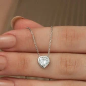 925 Ayar Gümüş Kalp Kadın Gümüş Kolye thumbnail 3