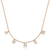 ​925 Ayar Gümüş Annem Yazılı Bayan Gümüş Kolye thumbnail 1