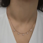 ​925 Ayar Gümüş Annem Yazılı Bayan Gümüş Kolye thumbnail 5