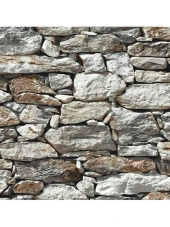 Taş Duvar Desenli Kendinden Yapışkanlı 3D Duvar Raf Kapı Kaplama Kağıdı 3 Metre 60 Cm thumbnail 4