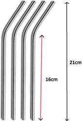 Çelik Pipet Paslanmaz Çelik Metal Meşrubat Pipeti Ve Pipet Temizleme Fırçası Seti 5 Parça thumbnail 4