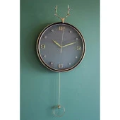 Geyikli Sarkaçlı Duvar Saati Alk1582 Dekoratif Hediyelik - 1