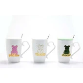 Ayıcık Tasarımlı Porselen Kupa Bardak Alk1279 Dekoratif Hediyelik thumbnail 2