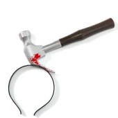 Kafaya Saplanmış Kahverengi Saplı Çekiç Şaka Tacı thumbnail 2