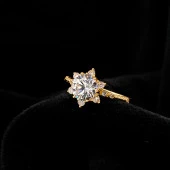 Sarı Altın Taşlı Yüzük-14 Ayar - 1