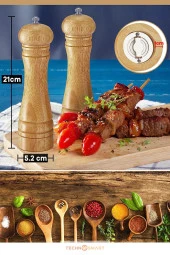 Doğal Ahşap Değirmen Karabiber Tuz Kahve Baharat Öğütücü Manuel El Değirmeni - 1