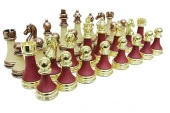 Satranç Taşı Zamak Polyester Krem Bordo Dekoratif Hediyelik - 1