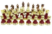 Satranç Taşı Zamak Polyester Krem Bordo Dekoratif Hediyelik - 4