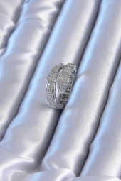 VIP Seri Gümüş Renk Yılan Model Kadın Yüzük - TJ-BYK2776 thumbnail 1