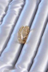 VIP Seri Gold Renk Yılan Model Kadın Yüzük - TJ-BYK2775 thumbnail 1