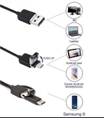 Endoskop 3 In 1 Yılan Kamera Usb Micro Usb Type-c 10m Sert Kablo thumbnail 2