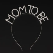 Parti Gümüş Renk Metal Taşlı Mom To Be Taç Baby Shower Anne Tacı thumbnail 5