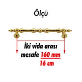 Şehzade Kulp Mobilya Mutfak Dolabı Çekmece Dolap Kulpları Kapak Kulpu Kulbu Gold 160 mm Metal thumbnail 2