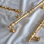 Şehzade Kulp Mobilya Mutfak Dolabı Çekmece Dolap Kulpları Kapak Kulpu Kulbu Gold 160 mm Metal thumbnail 7