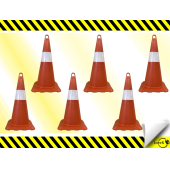 LOREX LR-0250 Kırılmaz Trafik Konisi (6'lı) - 1