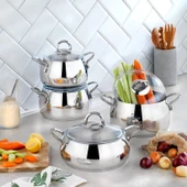 Schafer New Trendy Çelik Tencere Seti 8 Parça-Inox - 1