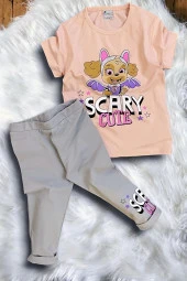 Paw Patrol Skye Baskılı Pembe Renk Kız Çocuk Taytlı Takım - 1