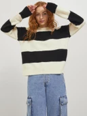 JJXX Bayan Renk Bloklu Sıfır Yaka Yün Kazak 12246493 thumbnail 1