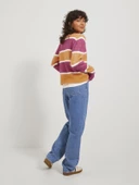 JJXX Bayan Renk Bloklu Sıfır Yaka Yün Kazak 12246493 thumbnail 2