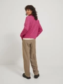 JJXX Bayan Renk Bloklu Sıfır Yaka Yün Kazak 12246493 thumbnail 2