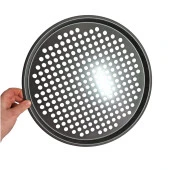 Pizza Pişirme Tepsisi 31 cm Yanmaz Ve Yapışmaz Pizza Pan Oval Delikli Fırın Tepsisi - 2