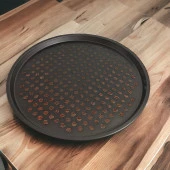 Pizza Pişirme Tepsisi 31 cm Yanmaz Ve Yapışmaz Pizza Pan Oval Delikli Fırın Tepsisi - 3