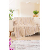 Tabu Home Dokuma Cozy Comfort Bej Koltuk Örtüsü - 1