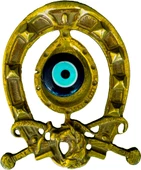 Duvar Süsü At Ve Kırbaç Objeli  Nazarlık Pirinç Döküm - 3