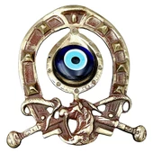 Duvar Süsü At Ve Kırbaç Objeli  Nazarlık Pirinç Döküm - 1