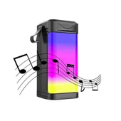Usb Şarjlı Renkli LED Işıklı 1200 mAh 5W Portatif Müzik Sistemli Mini El Tipi Hoparlör - 1