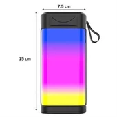 Usb Şarjlı Renkli LED Işıklı 1200 mAh 5W Portatif Müzik Sistemli Mini El Tipi Hoparlör - 6