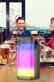Usb Şarjlı Renkli LED Işıklı 1200 mAh 5W Portatif Müzik Sistemli Mini El Tipi Hoparlör - 8