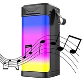 Usb Şarjlı Renkli LED Işıklı 1200 mAh 5W Portatif Müzik Sistemli Mini El Tipi Hoparlör - 7