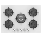 Silverline CS5622W01 Beyaz Cam Ankastre Ocak - 1