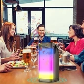 Usb Şarjlı Renkli LED Işıklı 1200 mAh 5W Portatif Müzik Sistemli Mini El Tipi Hoparlör - 4