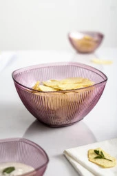 Akrilik Barok Mürdüm Orta Boy Kare Meyve & Salata Kasesi & Karıştırma Kabı / 1,5 Lt  (CAM DEĞİLDİR) thumbnail 3