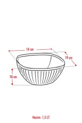 Akrilik Barok Mürdüm Orta Boy Kare Meyve & Salata Kasesi & Karıştırma Kabı / 1,5 Lt  (CAM DEĞİLDİR) thumbnail 9