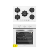Silverline BO6503W01 - CS5365W01 Beyaz Cam Ankastre Set - 2