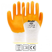 Polyester Örme Nitril Eldiven SARI - 12 Adet - 1