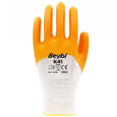 Polyester Örme Nitril Eldiven SARI - 12 Adet - 2