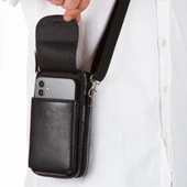 Lederax Hakiki Deri El, Omuz ve Bel Çantası Erkek Cüzdanı LD456 - 1