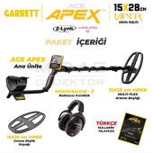 Garrett Ace Apex Dedektör Viper Başlıklı (15x28cm) MS-3 Z-LYNK Kablosuz Kulaklıklı - 2