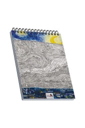 The Starry Night, Van Gogh 1889, A4 Eskiz Defter I, Çizgisiz, 100 Sayfa, 100 gram, Beyaz Renk - 1