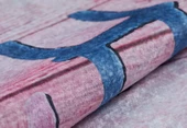 Çocuk Halısı ve Bebek Halısı Yıkanabilir Kaymaz Taban Figürlü Pembe Dijital Baskı Halı HC048 - 4