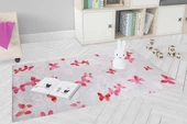 Çocuk Halısı ve Bebek Halısı Yıkanabilir Kaymaz Taban Pembe Desen Dijital Baskı Halı HC049 - 6