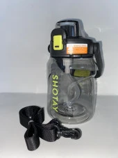 Shotay ST-7313 Pipetli Askılı Tritan Matara 1000 ml Siyah - 2